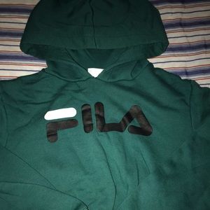 UO x FILA cropped hoodie